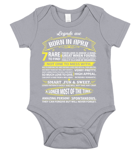 Legends Are Born In April Short Sleeve Baby One-Piece
