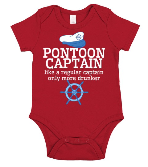 Funny Pontoon Captain Sailing Boat Humorous Gift Short Sleeve Baby One-Piece