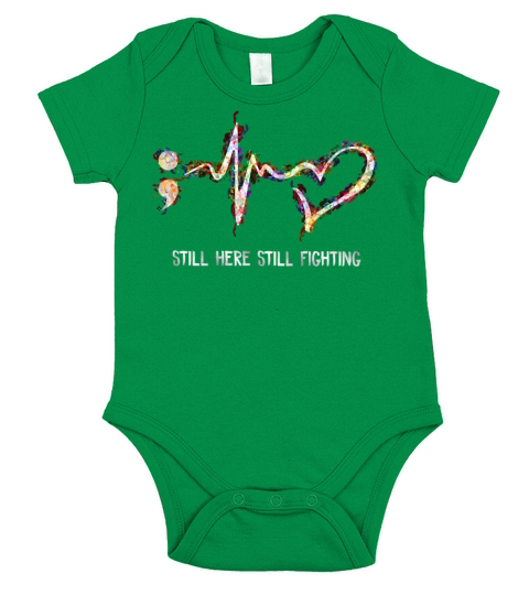 Still here still fighting heartbeat colorful shirt Short Sleeve Baby One-Piece