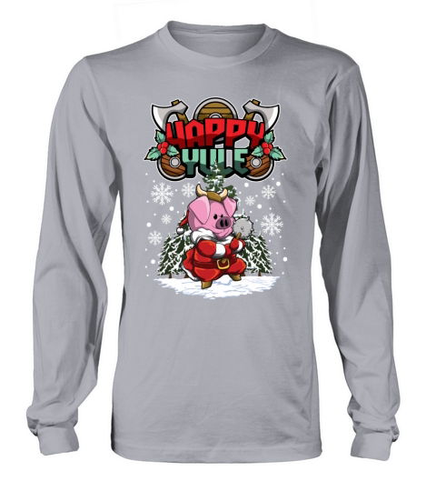 Happy Yule Viking Christmas Piglet Men's Long Sleeve