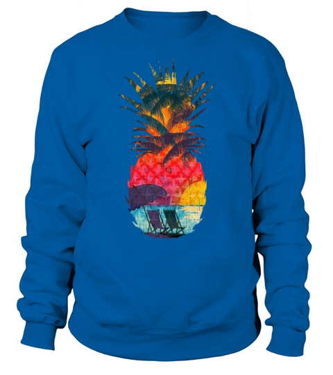 Vintage Summer Beach in Pineapple Men's Sweatshirt