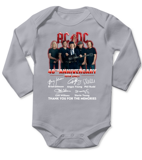 ACDC 48th anniversary 1973-2020 thank you for the memories signatures Long Sleeve Baby One-Piece