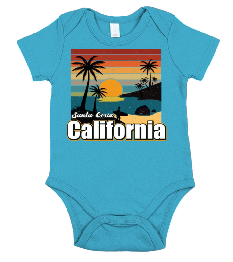 Vintage 70s 80s Style Santa Cruz Ca Surfing Short Sleeve Baby One-Piece