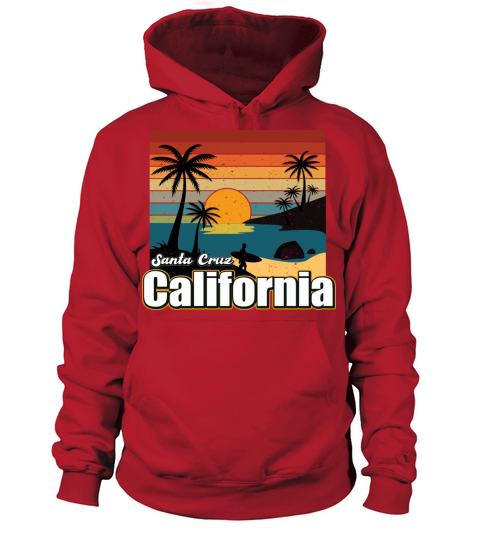 Vintage 70s 80s Style Santa Cruz Ca Surfing Women's Hoodie