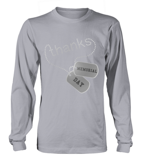 Thanks Memorial Day Military Veteran Dog Tags Women's Long Sleeve