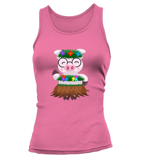 Cool Hawaiian Luau Pig Boar Hula Dancing Tank top Woman