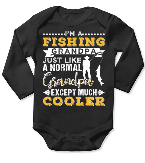 Cool Fishing Grandpa Long Sleeve Baby One-Piece