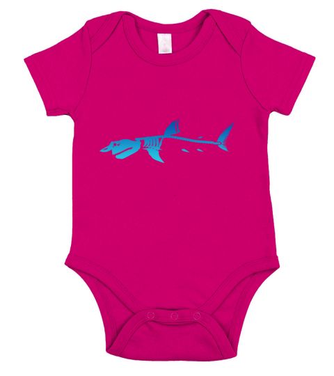 Maori Shark Skeleton Halloween Gift Idea Short Sleeve Baby One-Piece