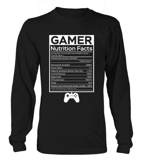 Gamer Nutrition Facts Gaming Gift Idea Present Women's Long Sleeve