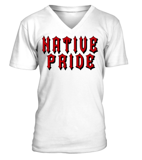 Native Pride Red Black Old English Men's V-Neck T-shirt