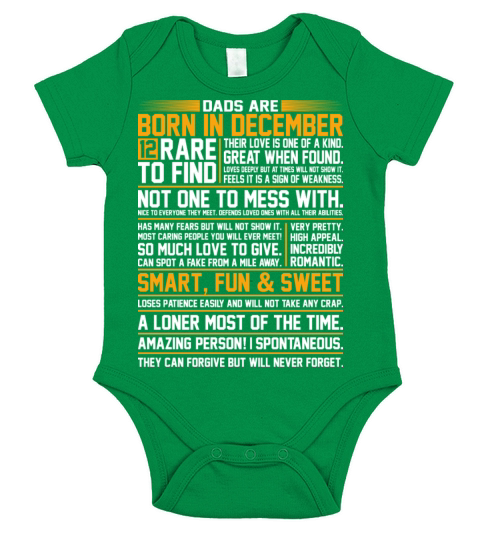 Dads Are Born In December Short Sleeve Baby One-Piece