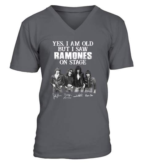Yes I Am Old But I Saw Ramones On Stage Signatures V-Neck T-shirt