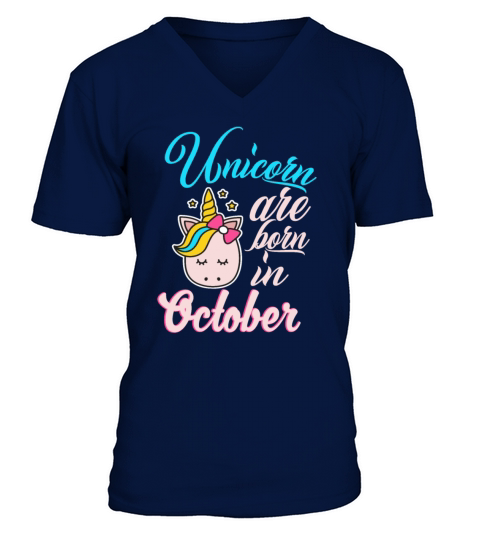 Unicorn are born in october Men's V-Neck T-shirt