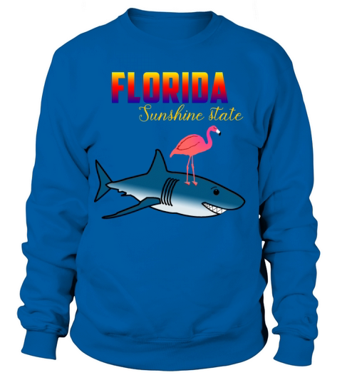 Sunshine State Florida Shark with Flamingo Holiday Women's Sweatshirt