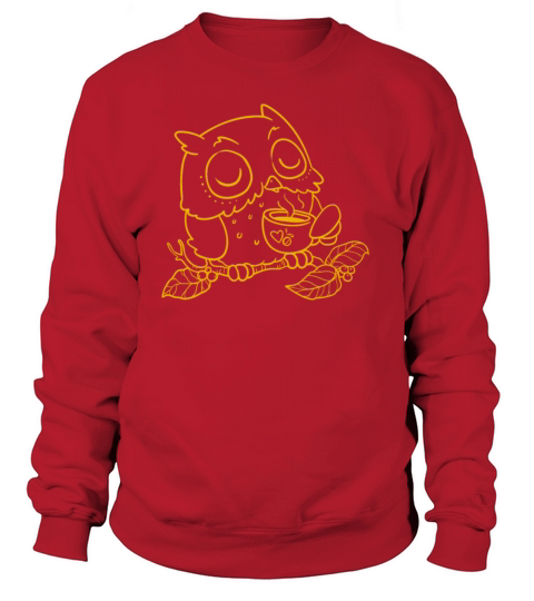 Cute Owl drinking Coffee Women's Sweatshirt