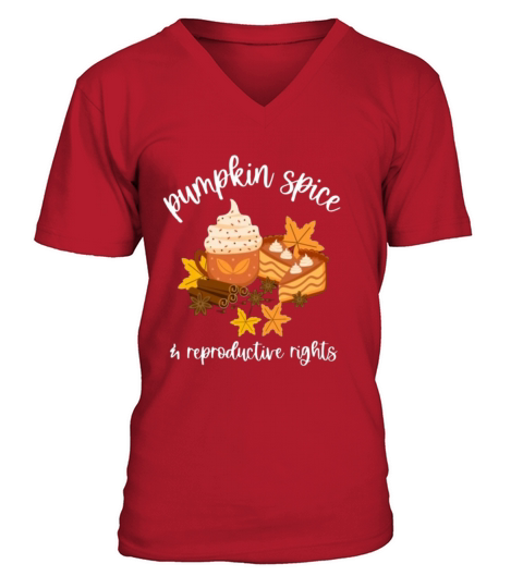 Pumpkin Spice and Reproductive Rights Halloween Men's V-Neck T-shirt