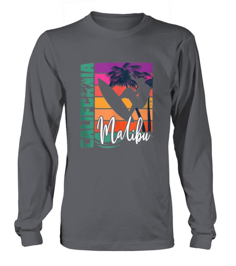 Retro Malibu California Beach Sun Surfing Souvenir Long sleeved Unisex