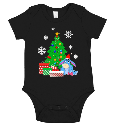 Bourriquet autour de l&#39;arbre de Noël Winnie l&#39;Ourson T-shirt Short Sleeve Baby One-Piece
