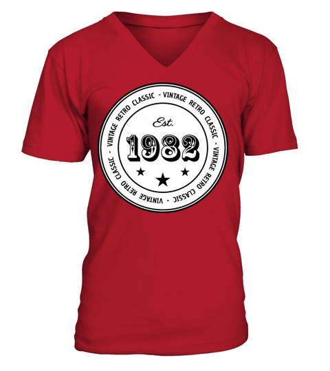 Vintage Retro Classic Est 1982 Men's V-Neck T-shirt