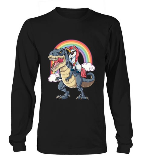 Unicorn Riding Dinosaur Women's Long Sleeve