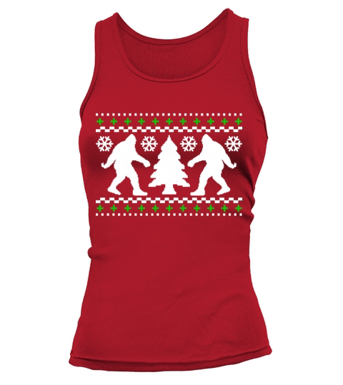 Ugly Holiday Bigfoot Christmas Sweater Women's Tank Top