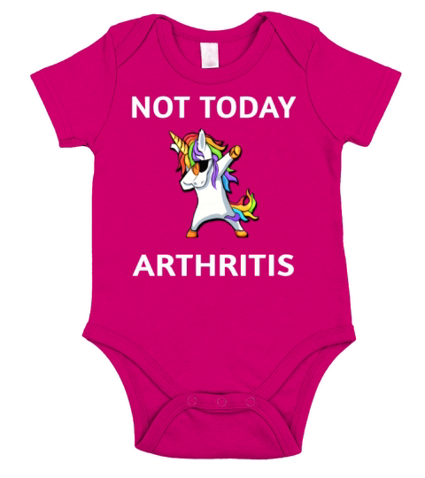 Not Today Arthritis Awareness Dabbing Unicorn Short Sleeve Baby One-Piece