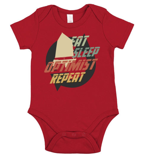 Retro Eat Sleep Optimist Repeat OPTIMIST PRESENT Short Sleeve Baby One-Piece