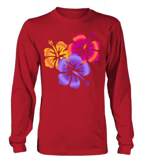 colored hibiscus trio Women's Long Sleeve