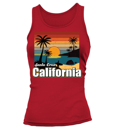 Vintage 70s 80s Style Santa Cruz Ca Surfing Women's Tank Top