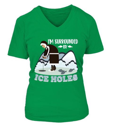 Best Ice Fishing T-Shirt For Dad/Grandpa Women's V-Neck T-shirt