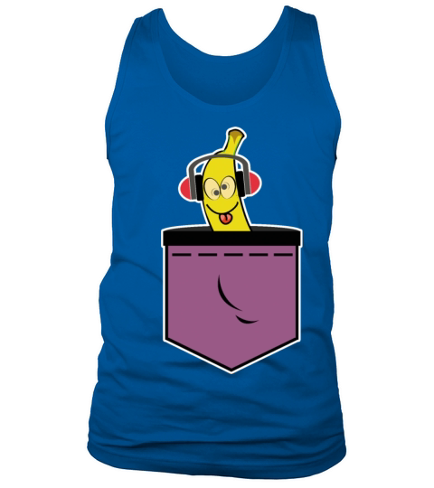 Pocket Character Crazy Party Banana Disco Music Men's Tank Top
