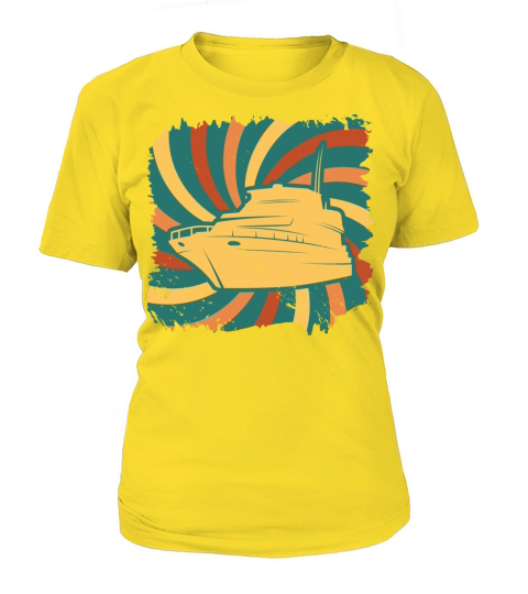 Sailing boat sailboat captain sea yacht retro sail Women's T-Shirt