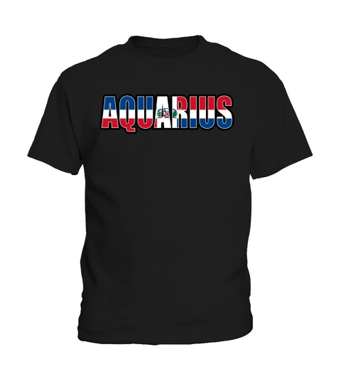 Aquarius Dominican Horoscope Heritage DNA Flag Kids T-Shirt