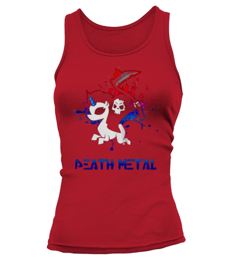 Skeleton riding death metal unicorn Tank top Woman