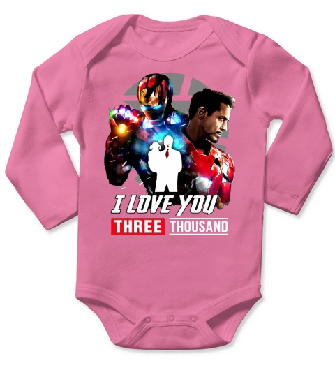 Ironman And Daughter I Love You Three ThouSand Long Sleeve Baby One-Piece