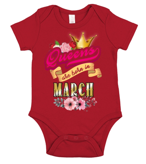 Queens are Born in March Short Sleeve Baby One-Piece
