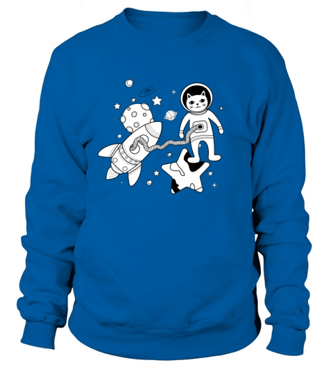 cat astronaut comes out of spaceship Women's Sweatshirt