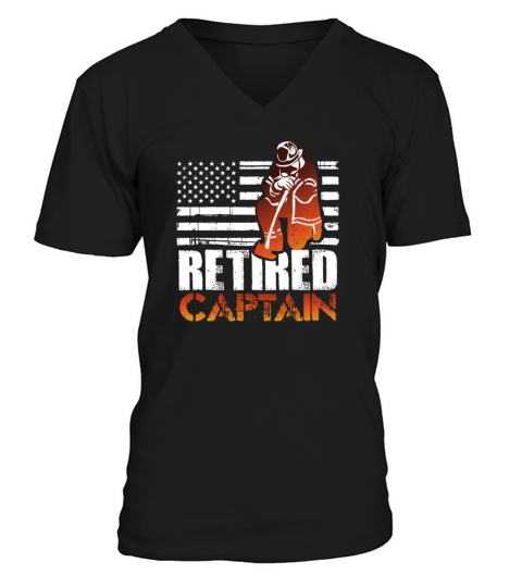 Retired American Firefighter Captain Retirement Men's V-Neck T-shirt