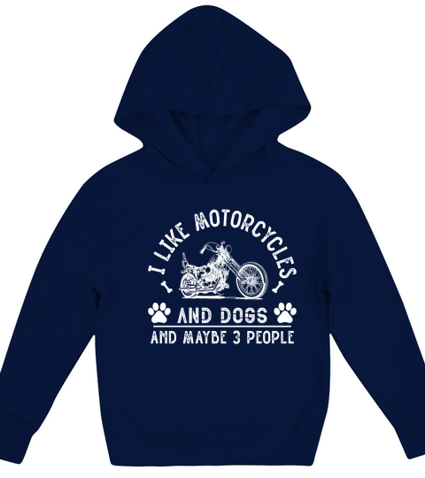 I like motorcycle and dog and maybe 3 people Kids Hoodie
