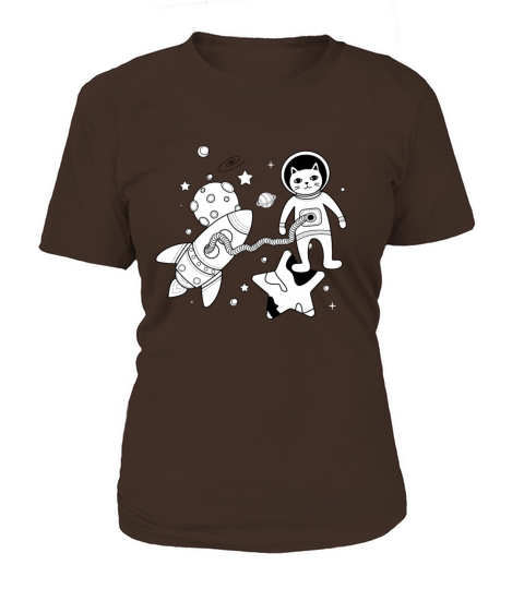 cat astronaut comes out of spaceship Women's T-Shirt