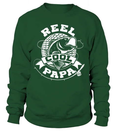Reel Cool Papa Funny Fishing Gift for Grandpas Men's Sweatshirt