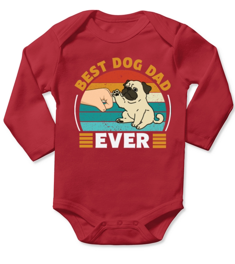 Best Dog Dad Ever Gift For Husband Dad Long Sleeve Baby One-Piece