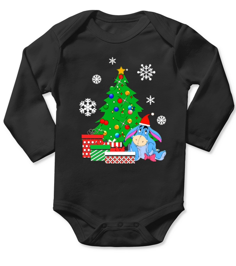 Bourriquet autour de l&#39;arbre de Noël Winnie l&#39;Ourson T-shirt Long Sleeve Baby One-Piece