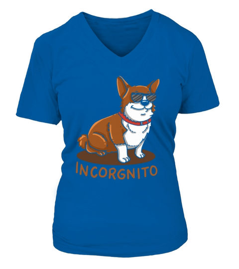 Incorgnito Incognito Corgi Dog Sunglasses Pun Gift Women's V-Neck T-shirt