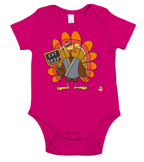Funny Thanksgiving Short Sleeve Baby One-Piece