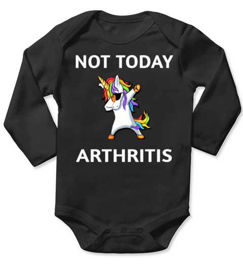 Not Today Arthritis Awareness Dabbing Unicorn Long Sleeve Baby One-Piece