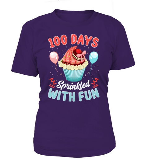 100 Days Sprinkled With Fun Cupcake 100th Day Women's T-Shirt