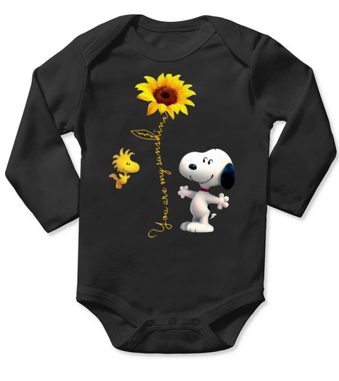 Snoopy and Woodstock You are my sunshine sunflower Long Sleeve Baby One-Piece