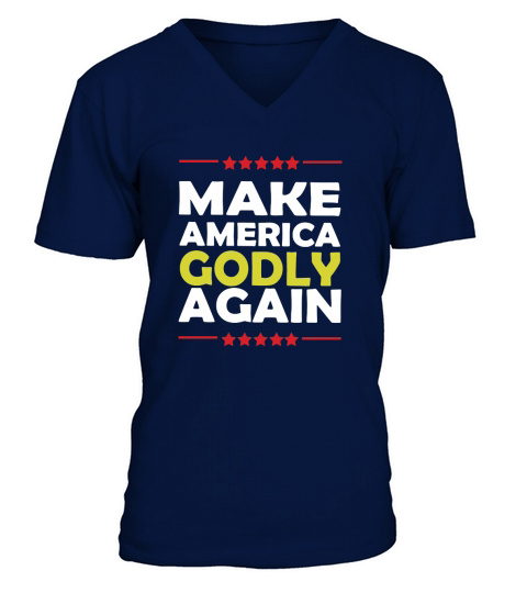 Make America Godly Again Quote - Ladies Flowy Tank V-Neck T-shirt
