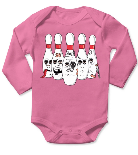 FUNNY BOWLING Long Sleeve Baby One-Piece